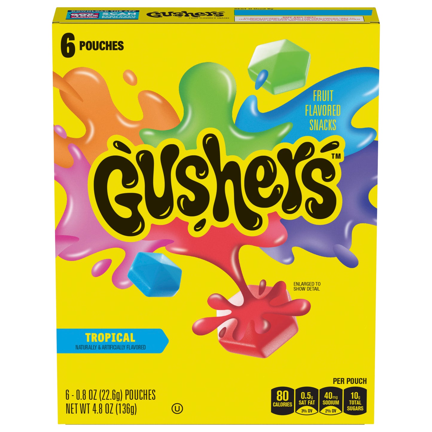 Gushers Tropical Flavors Fruit Flavored Snacks 6 Count