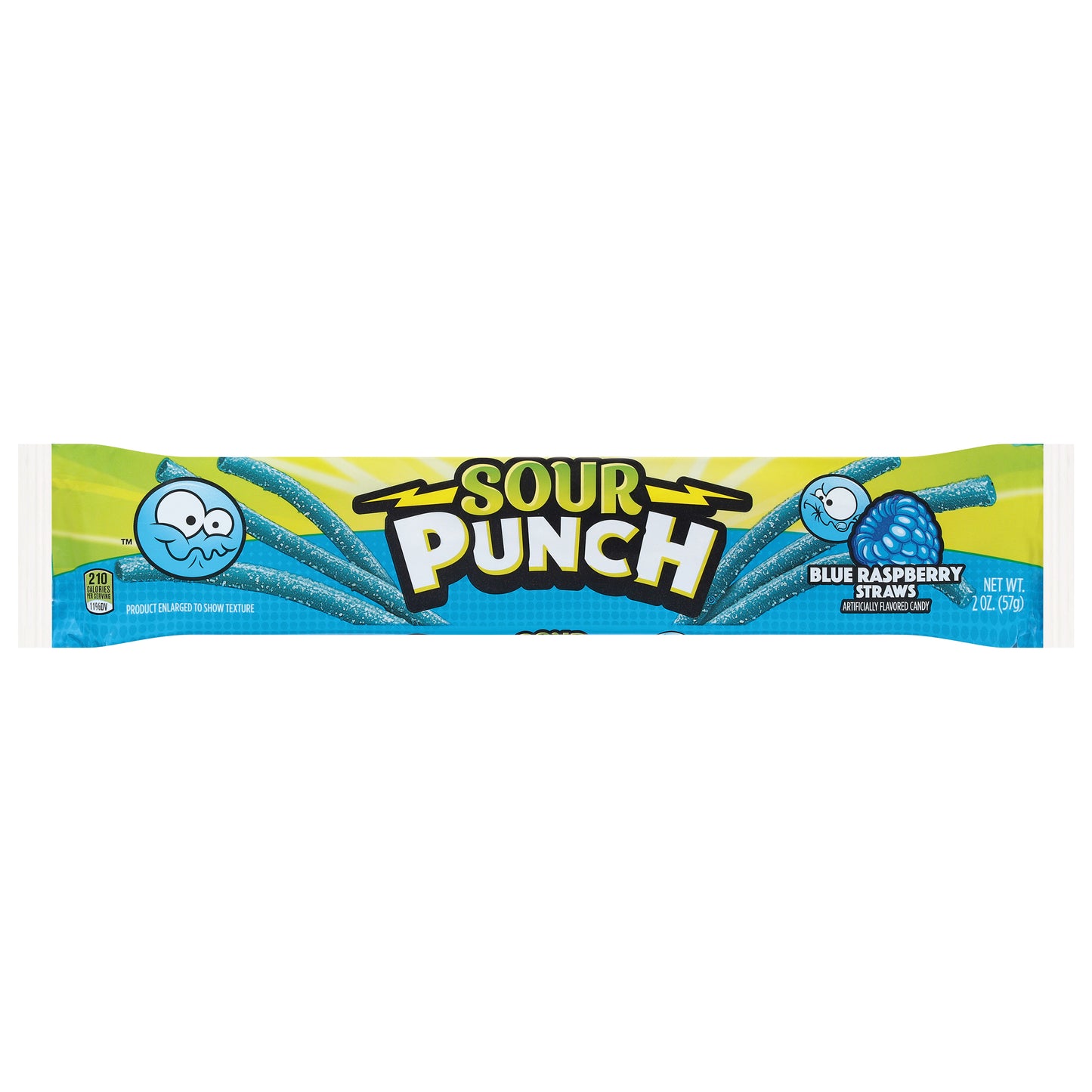 Sour Punch Blue Raspberry Straws Candy 2 oz