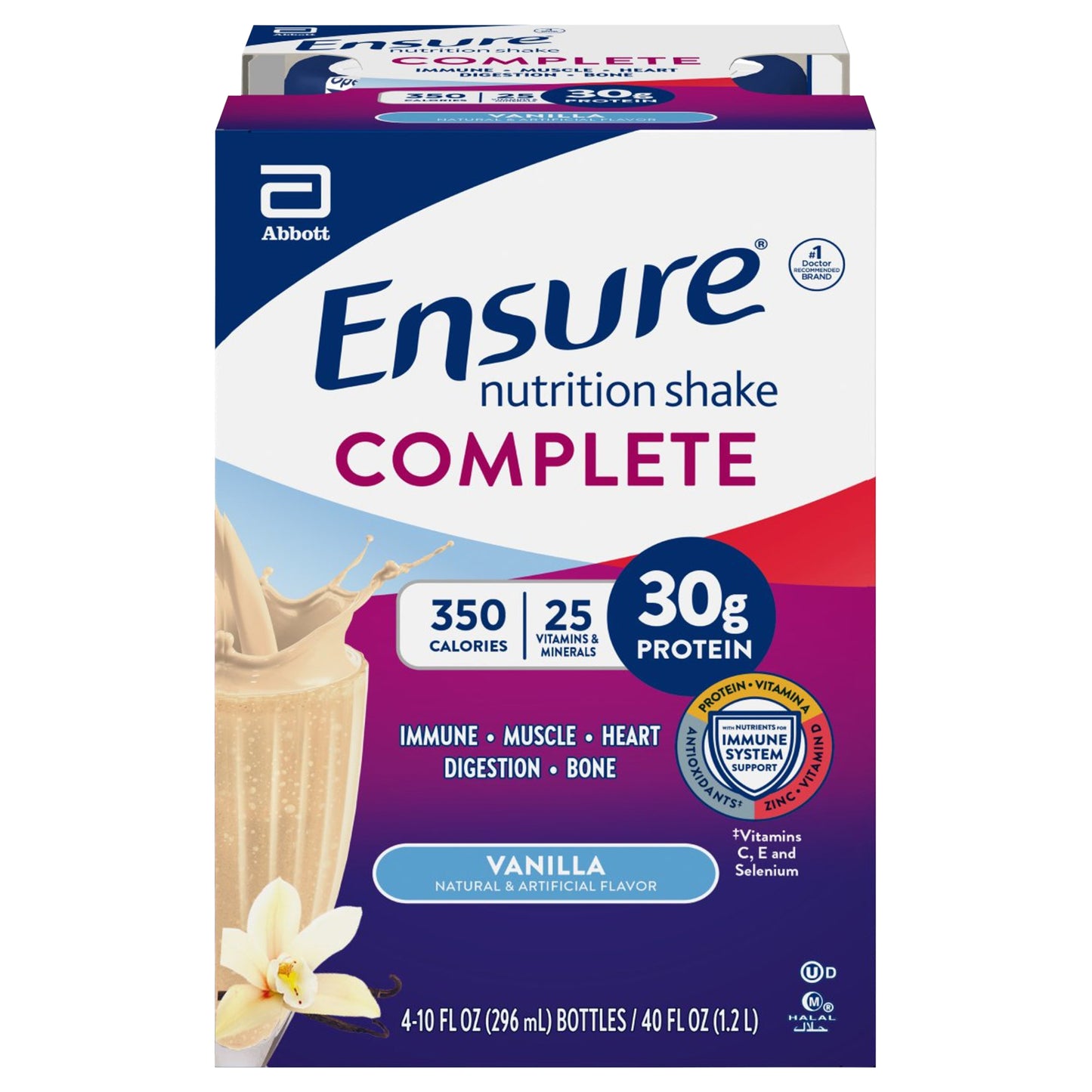 Ensure Complete Vanilla Nutrition Shake 4-10 fl oz Bottle
