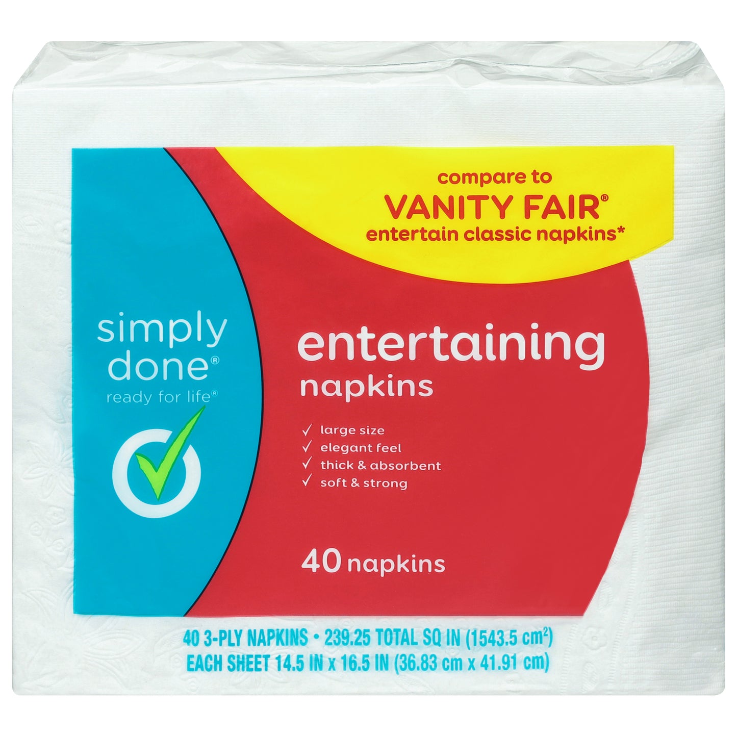 Simply Done 3-Ply Entertaining Napkins 40 ea