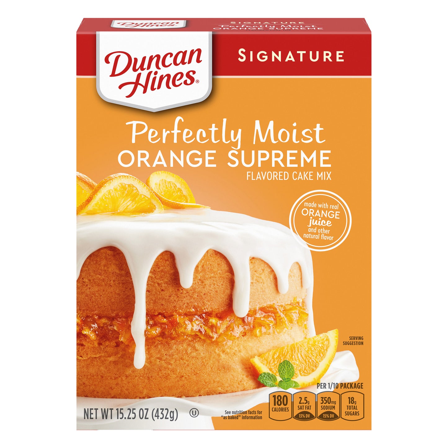 Duncan Hines Signature Perfectly Moist Orange Supreme Cake Mix, 15.25 OZ