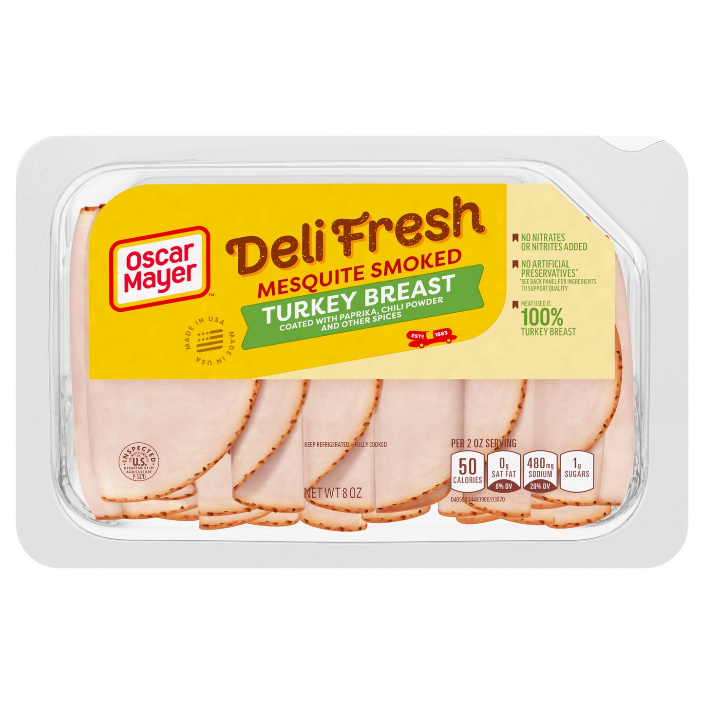 Oscar Mayer Deli Fresh Mesquite Smoked Sliced Turkey Breast Deli Lunch Meat, 8 oz Package