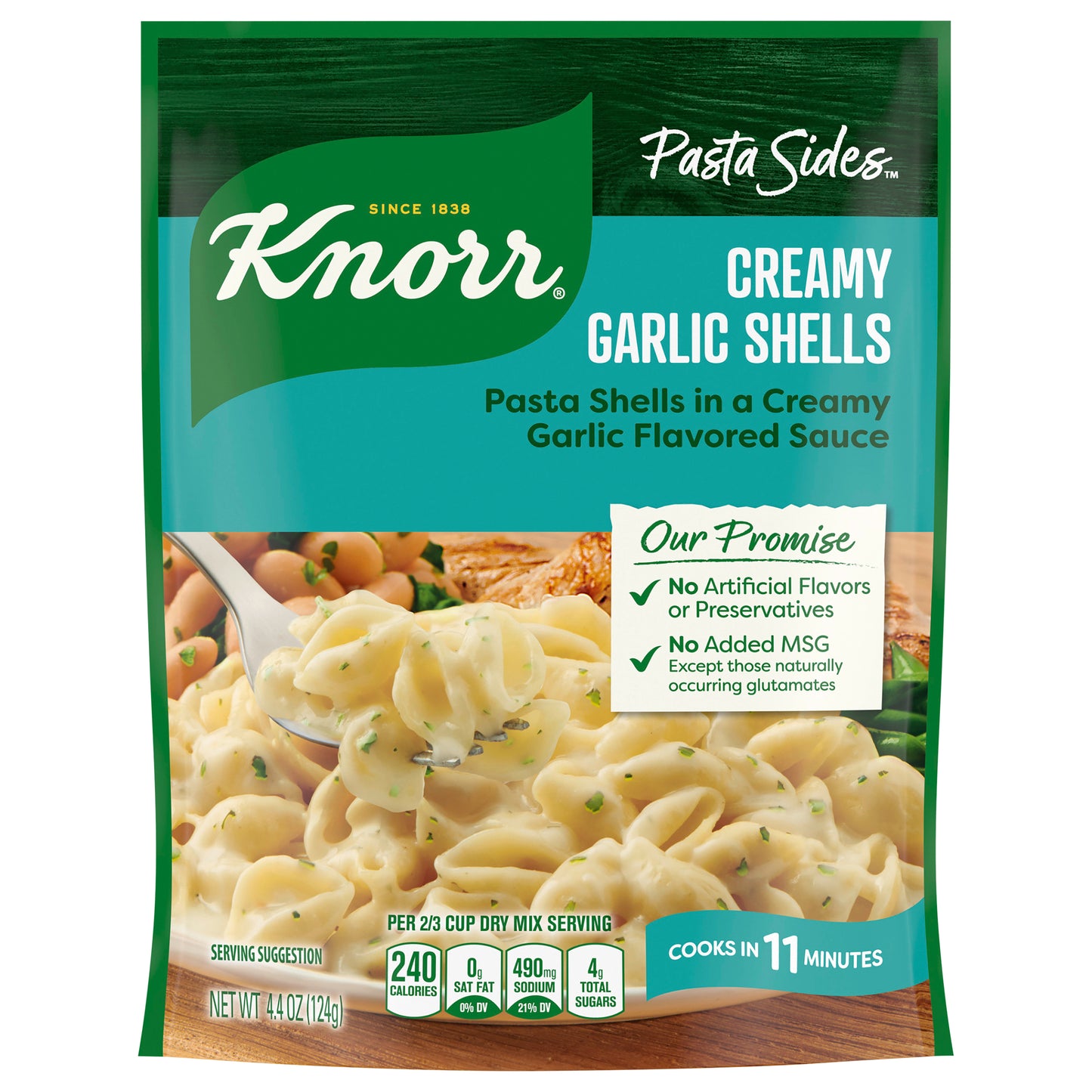 Knorr 4.4 oz Pasta Sides Creamy Garlic Shells