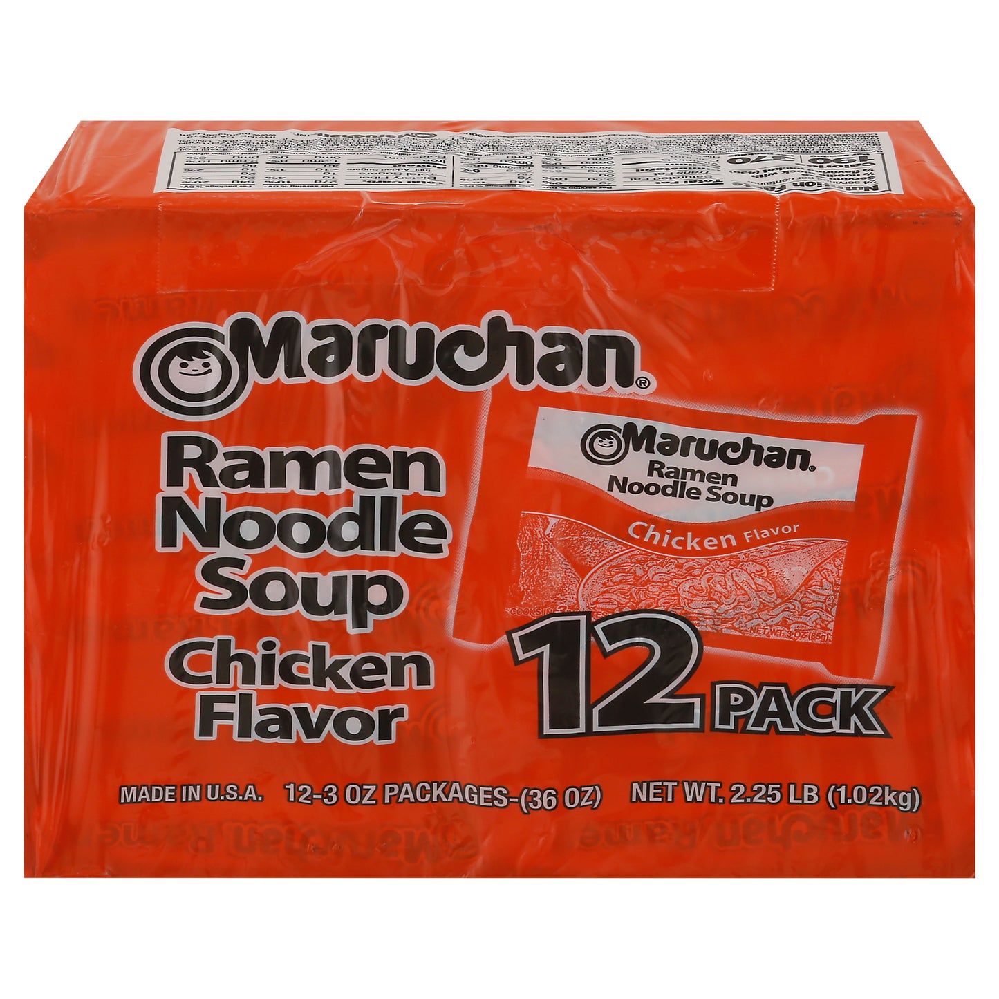 Maruchan Chicken Flavor Ramen Noodle Soup 12 - 3 oz Packages
