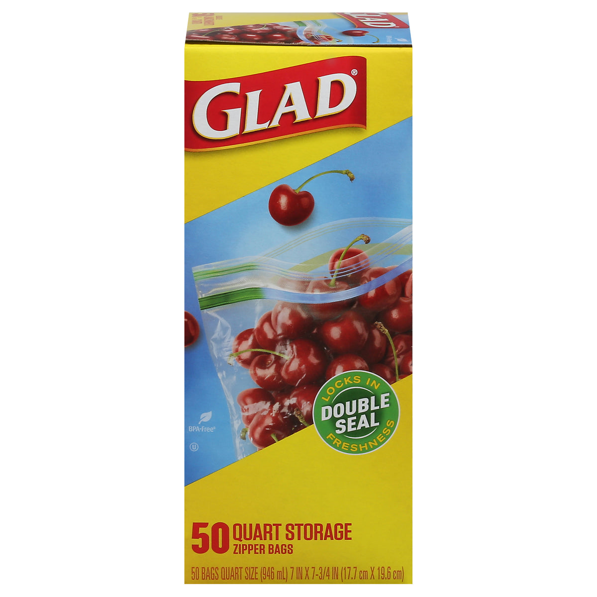 Glad Quart Zipper Storage Bags 50 ea