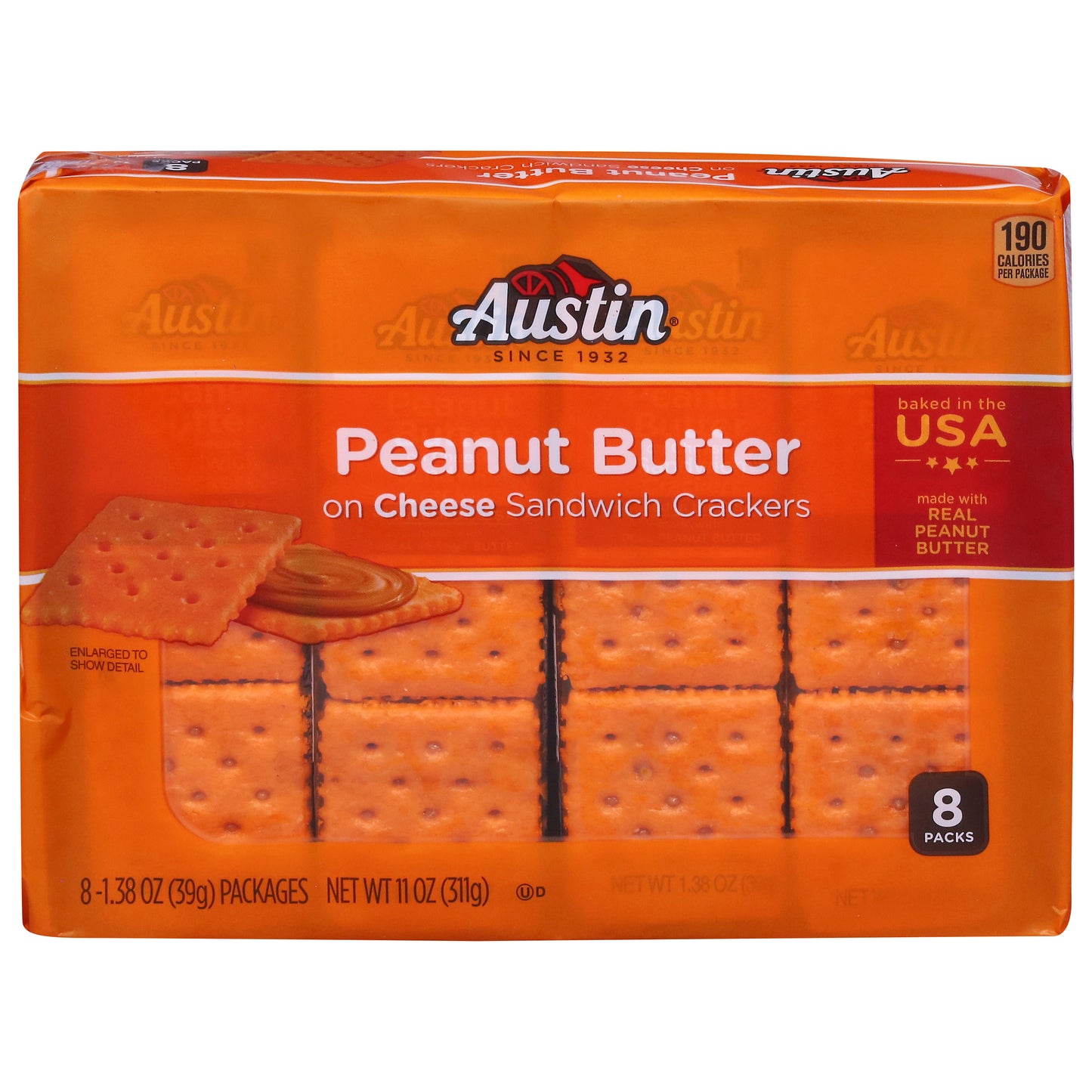 Austin Peanut Butter Sandwich Crackers 8 Packs 8 - 1.38 oz Packs