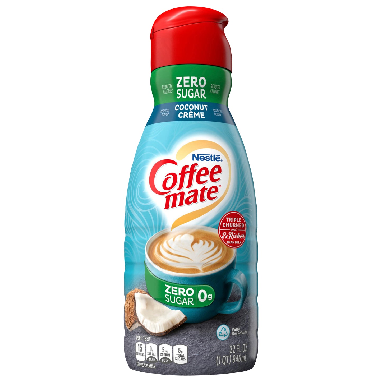 Nestle Coffee Mate Zero Sugar Coconut Creme Liquid Coffee Creamer 32 fl oz.