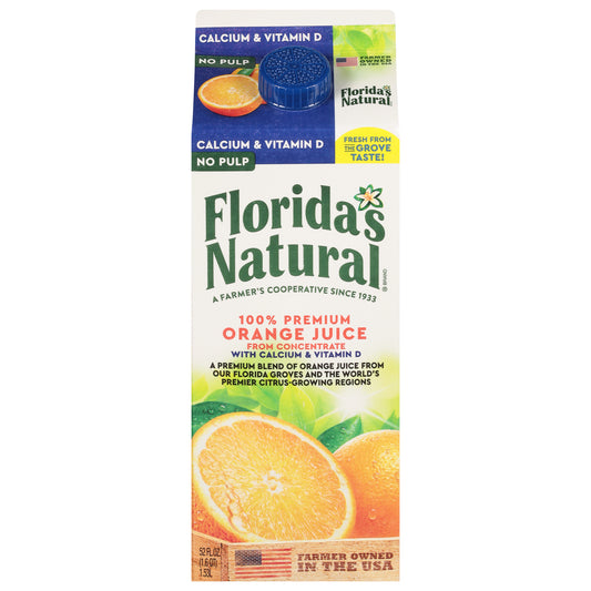 Florida's Natural Premium No Pulp 100% Orange Juice 52 fl oz