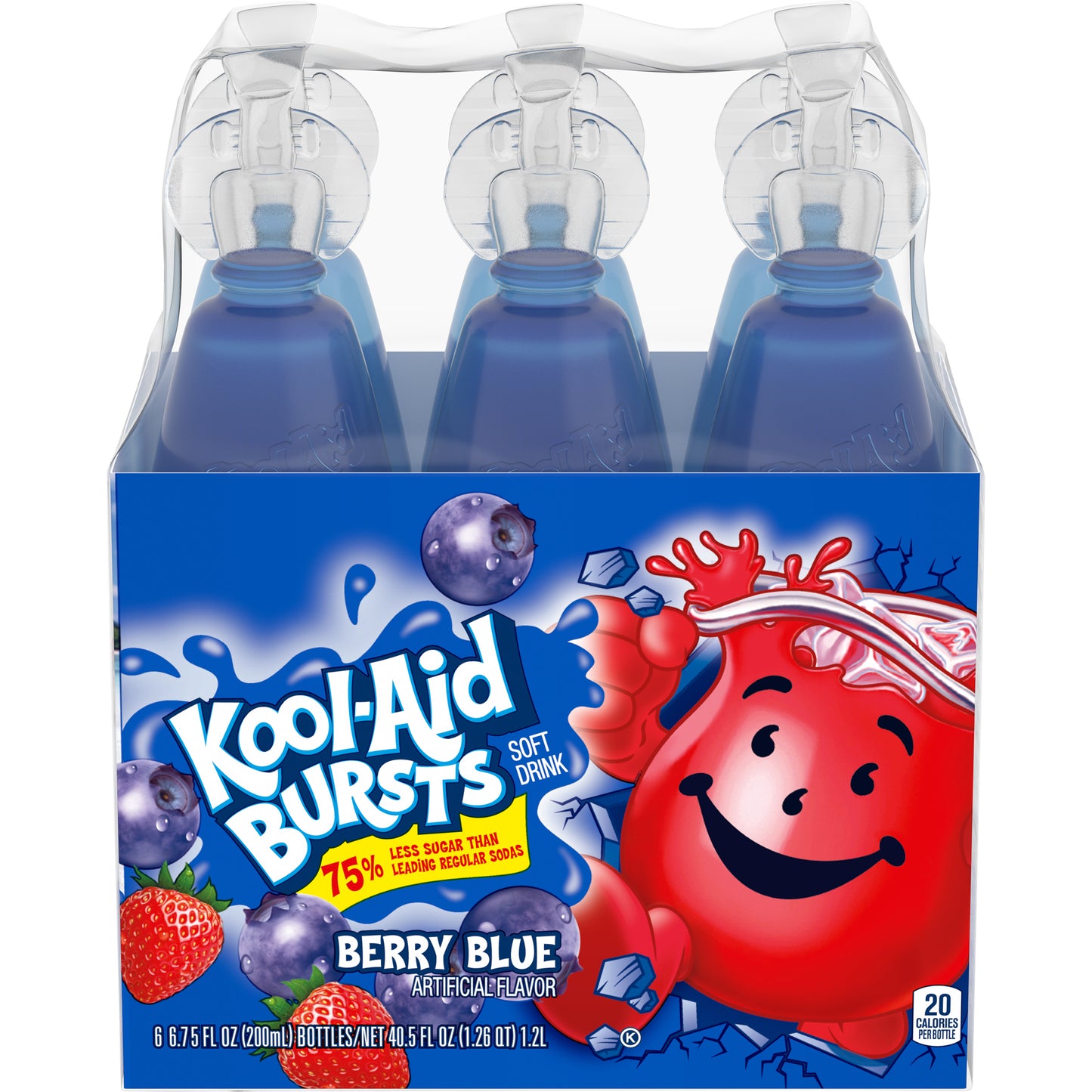 Kool-Aid Bursts Berry Blue Soft Drink 6-6.75 fl. oz. Bottles