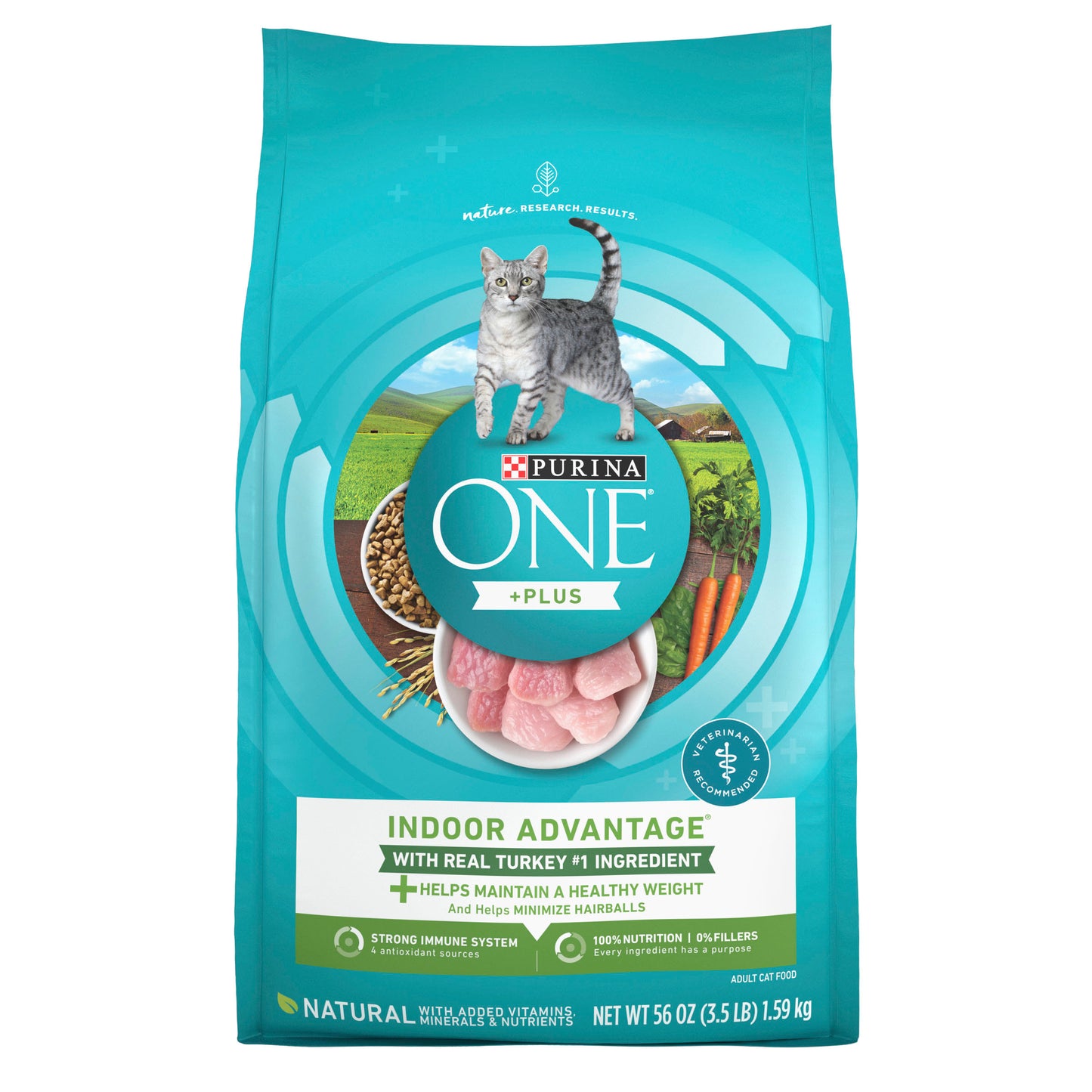 Purina ONE Natural, Low Fat, Weight Control, Indoor Dry Cat Food, +Plus Indoor Advantage - 3.5 lb. Bag