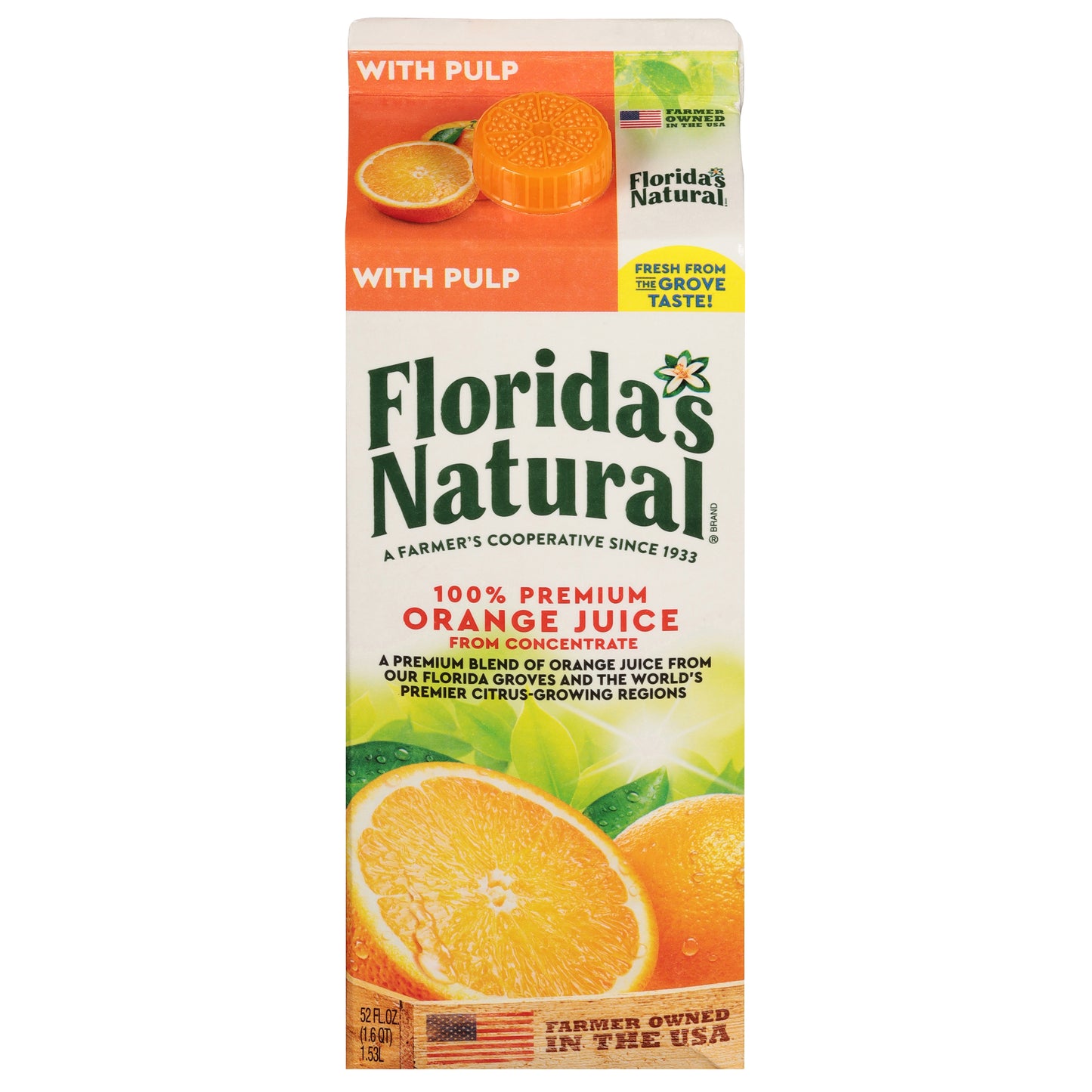 Florida's Natural with Pulp 100% Premium Orange Juice with Pulp 52 fl oz