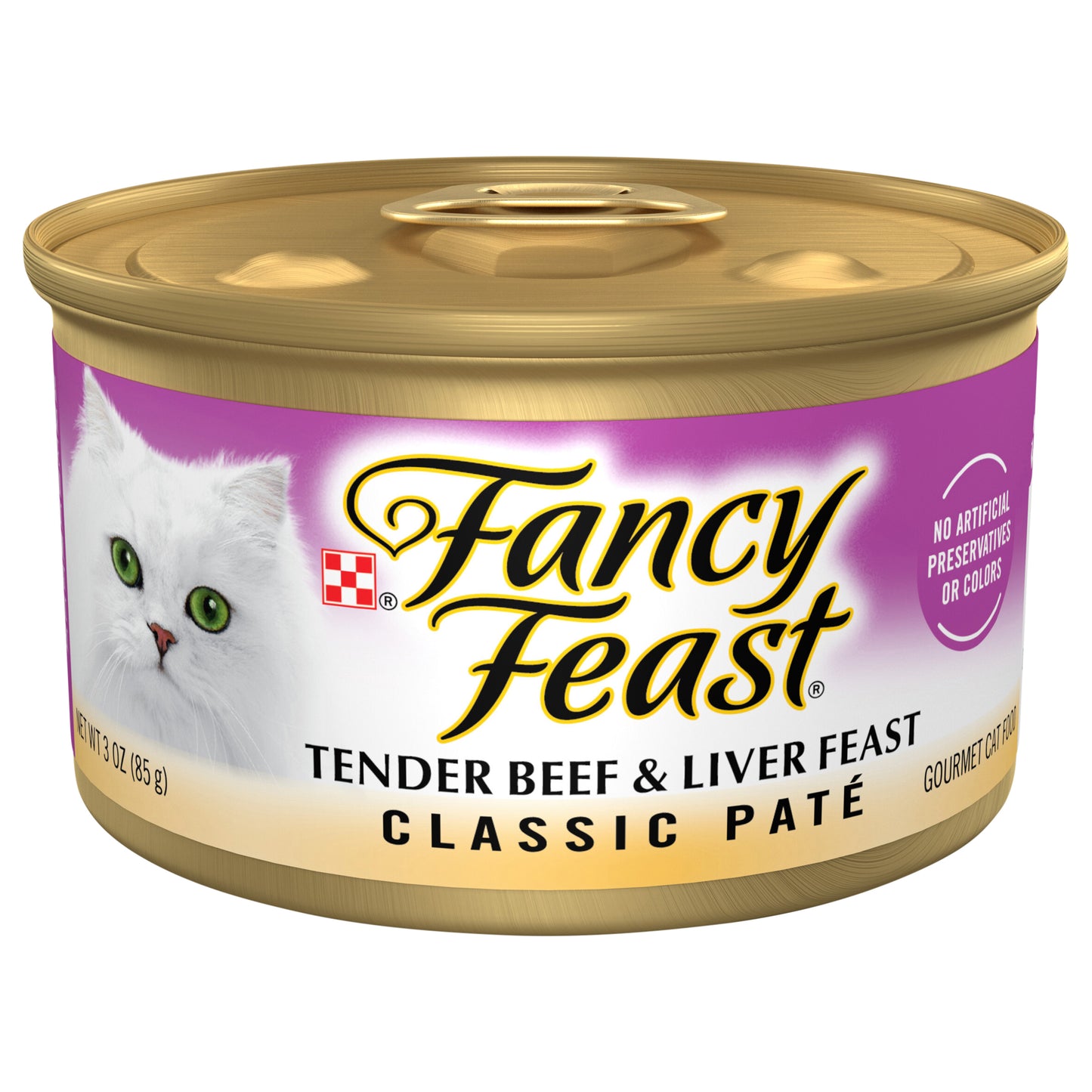 Purina Fancy Feast Tender Beef and Liver Feast Classic Grain Free Wet Cat Food Pate - 3 oz. Can