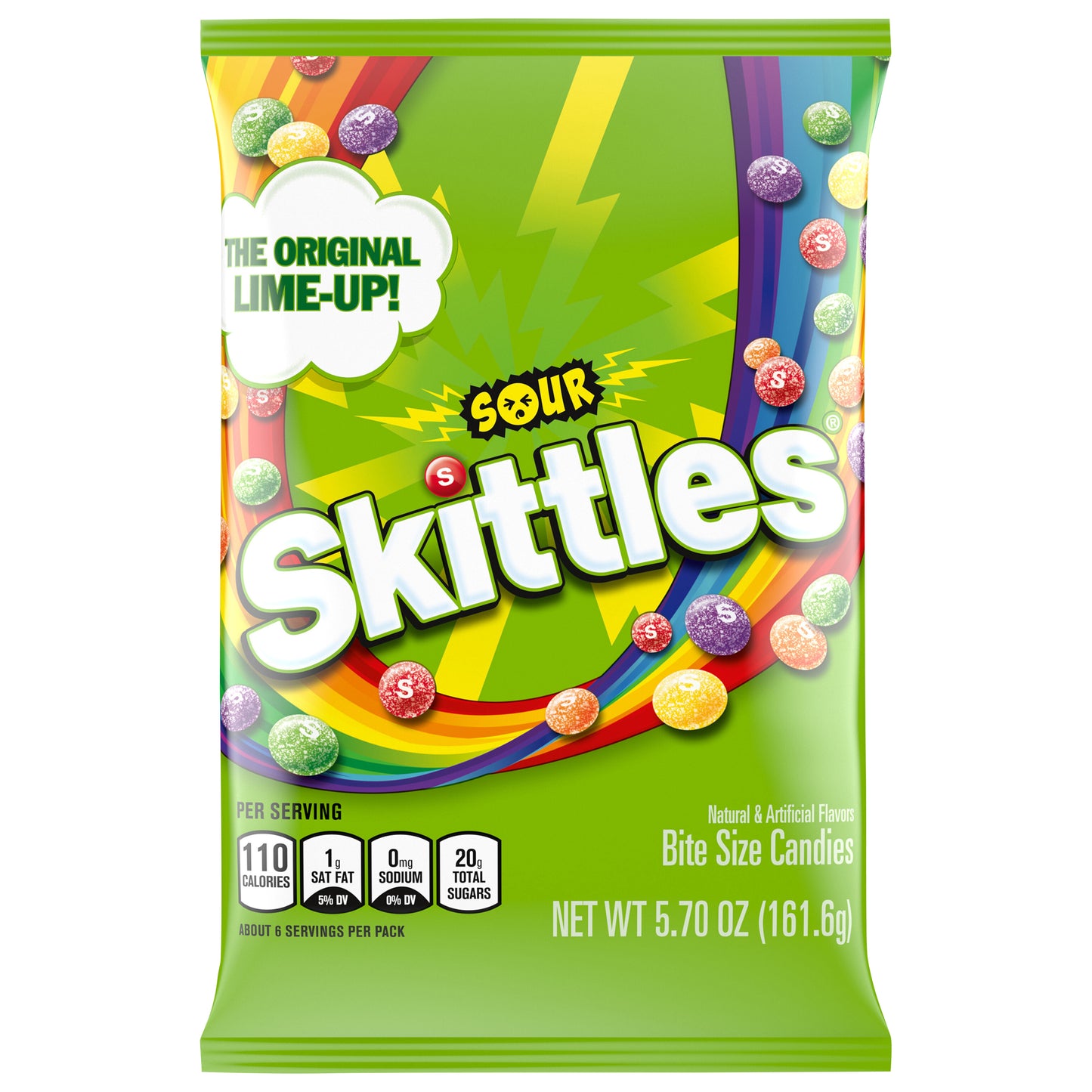 Skittles Sour Candy Bag, 5.7 ounce