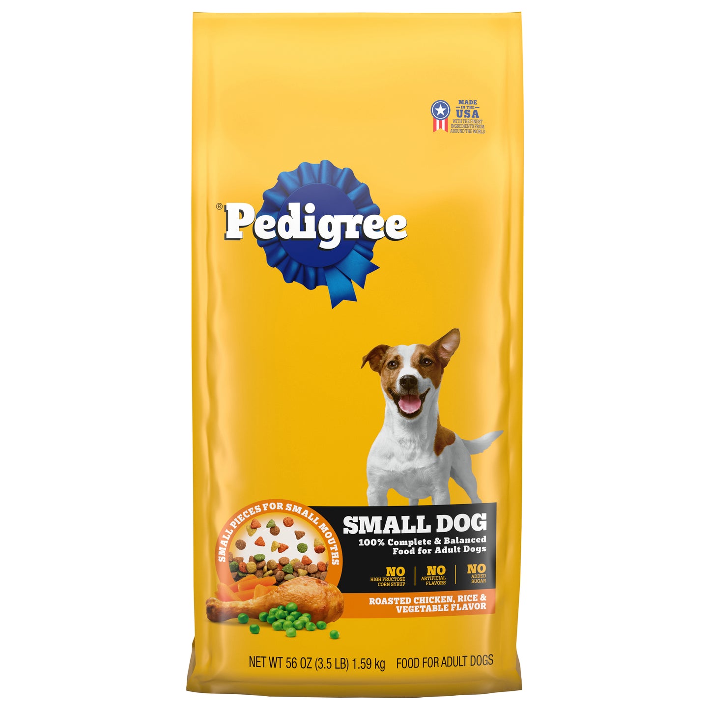 Pedigree Adult Small Dog Roasted Chicken, Rice & Vegetable Flavor Food for Dogs 56 oz