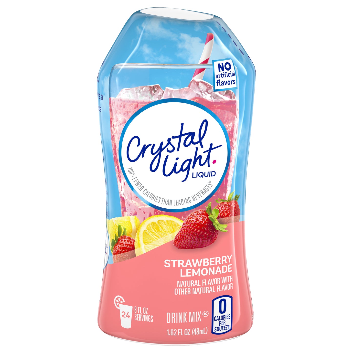 Crystal Light Strawberry Lemonade Liquid Drink Mix, Caffeine Free, 1.62 fl oz Bottle
