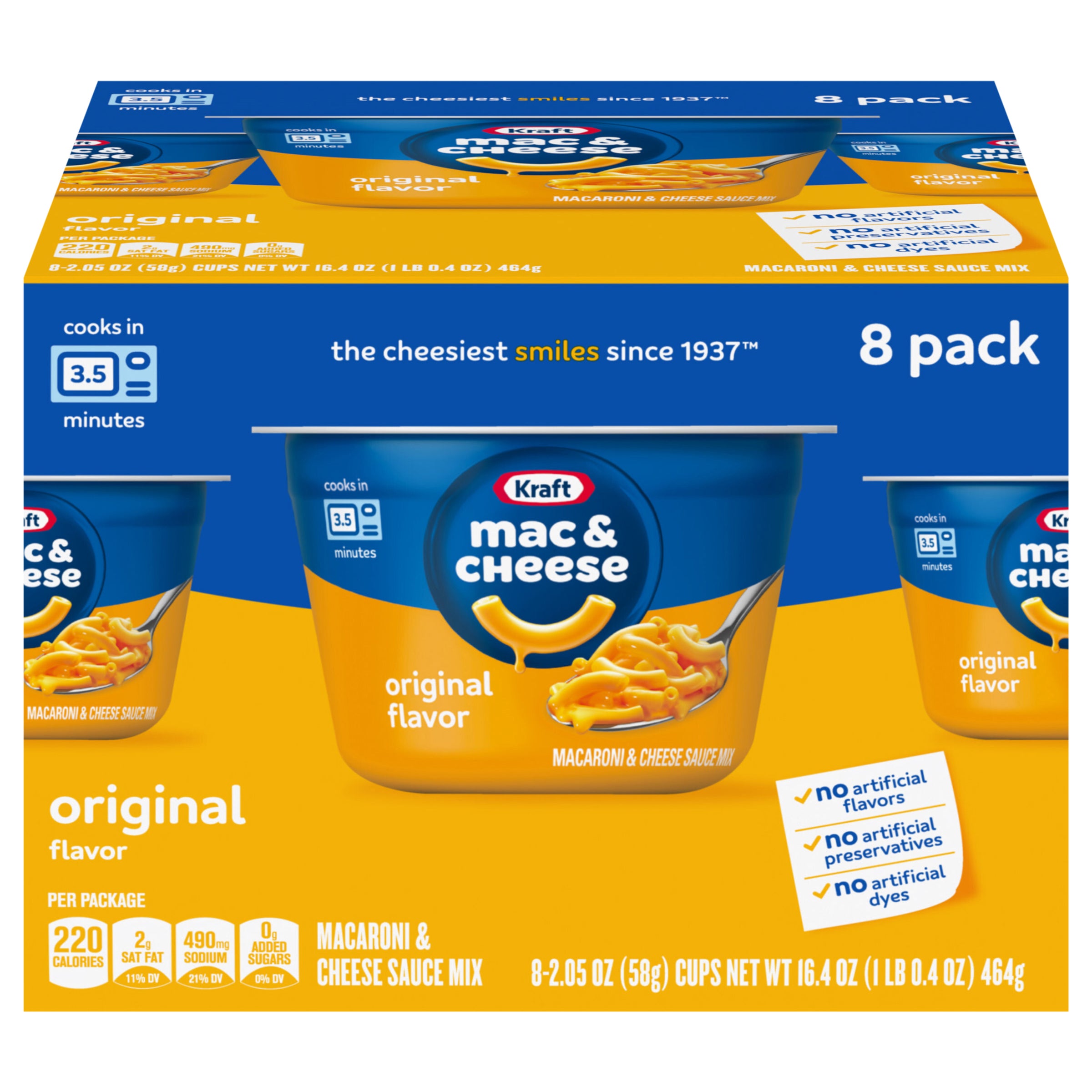 Kraft Mac and Cheese, 8 Cups, for Easy Dinner or Dinner Sides