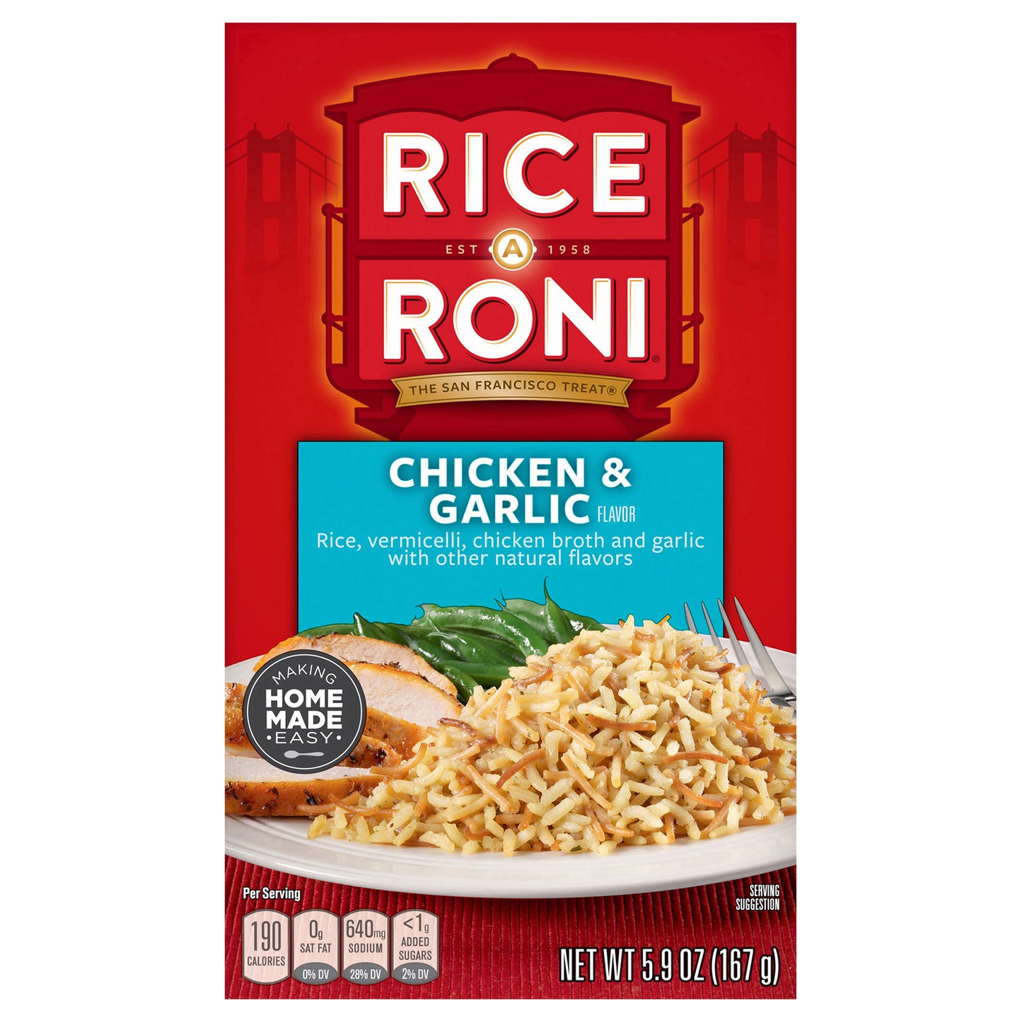 Rice A Roni Rice Vermicelli Chicken & Garlic Flavor 5.9 Oz