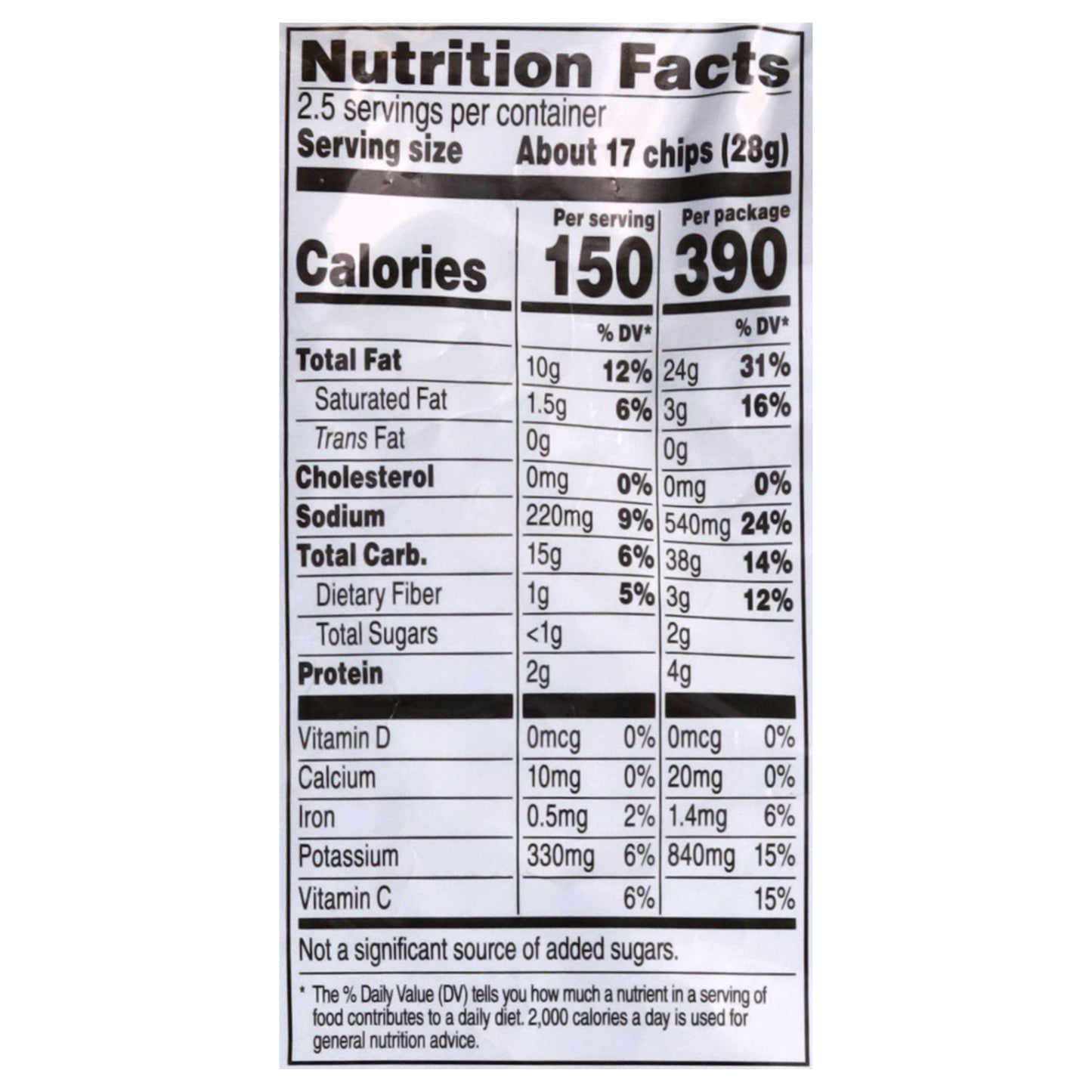 Lay's Salt & Vinegar Flavored Potato Chips 2.5 oz