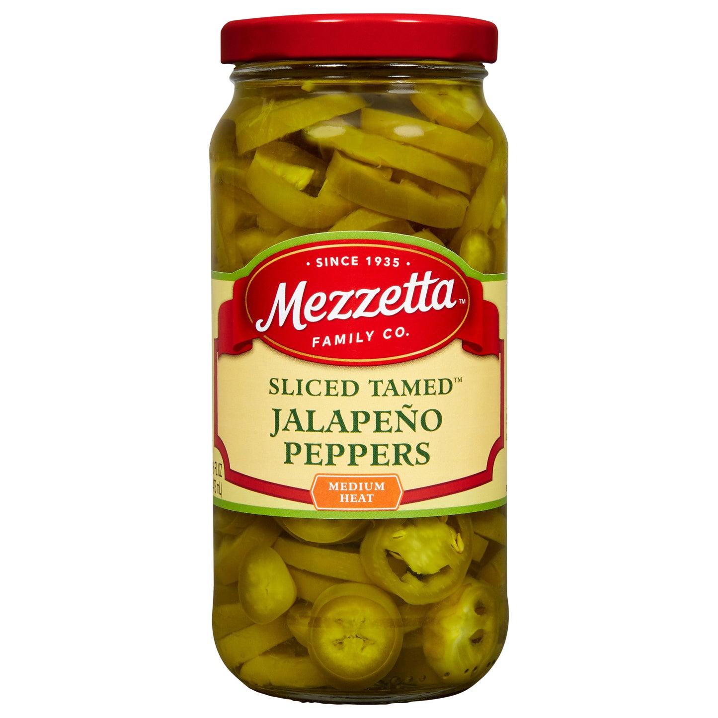 Mezzetta Sliced Tamed™ Jalapeño Peppers, 16 fl oz