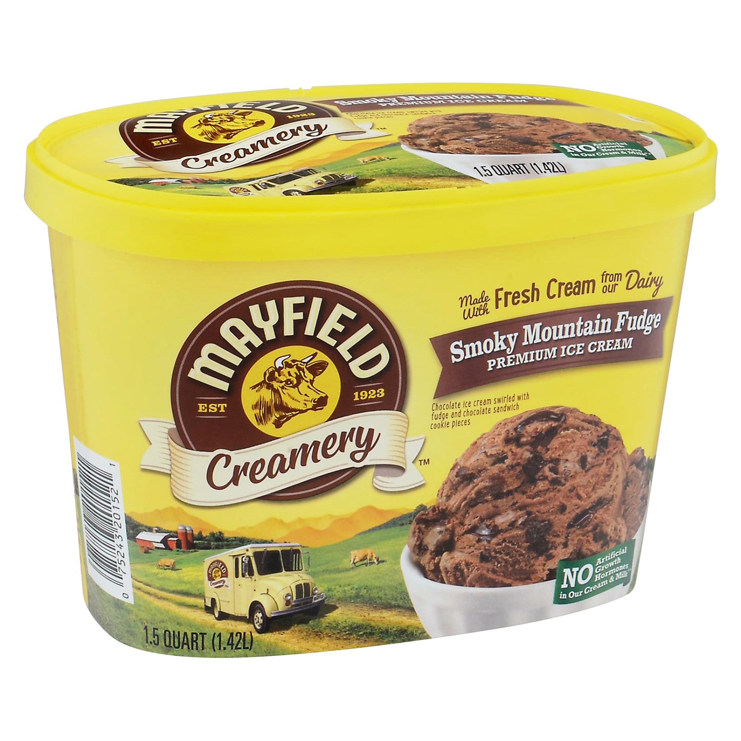 Mayfield Creamery Premium Smoky Mountain Fudge Ice Cream 1.5 qt