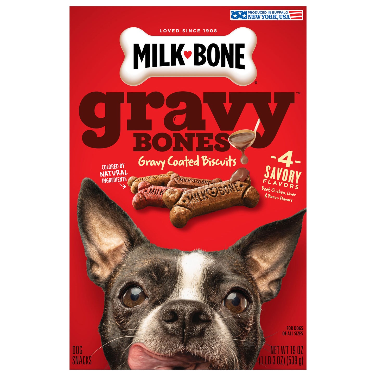 Milk-Bone Gravy Coated Biscuits 4 Savory Flavors Dog Snacks 19 oz