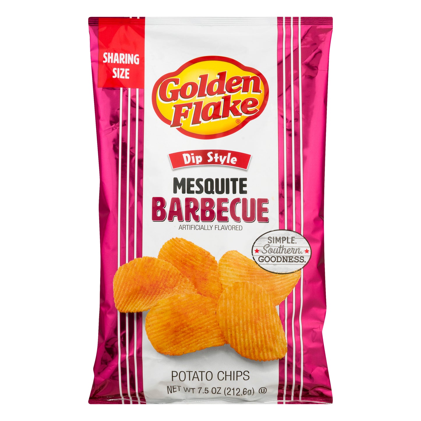 Golden Flake Dip Style Sharing Size Mesquite Barbecue Flavored Potato Chips 7.5 oz