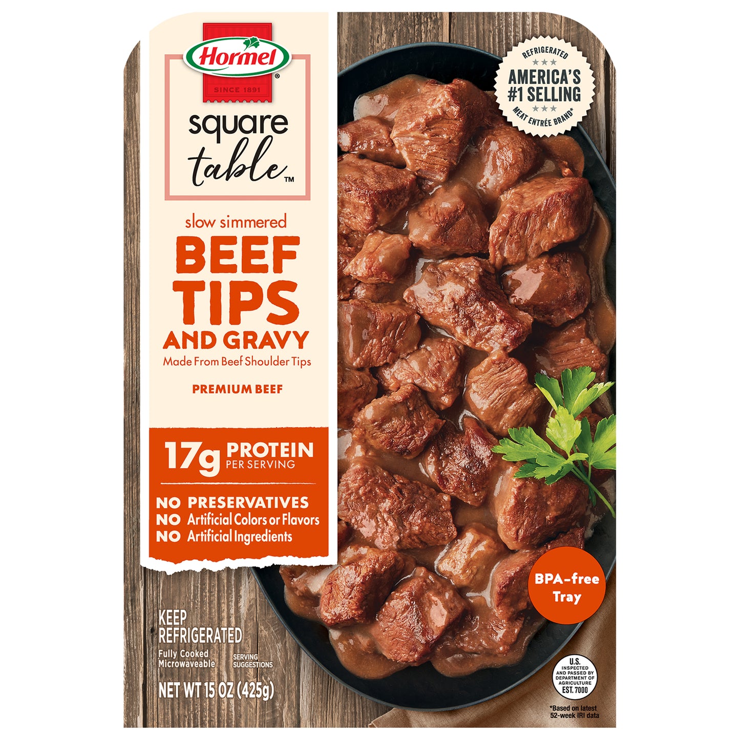 Hormel Square Table Slow Simmered Beef Tips and Gravy 15 oz