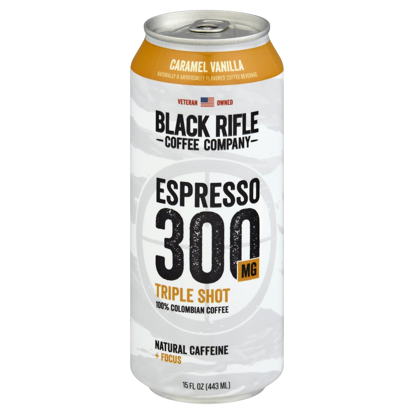 Black Rifle Triple Shot Espresso 300 mg 100% Columbian Caramel Vanilla Coffee 15 oz
