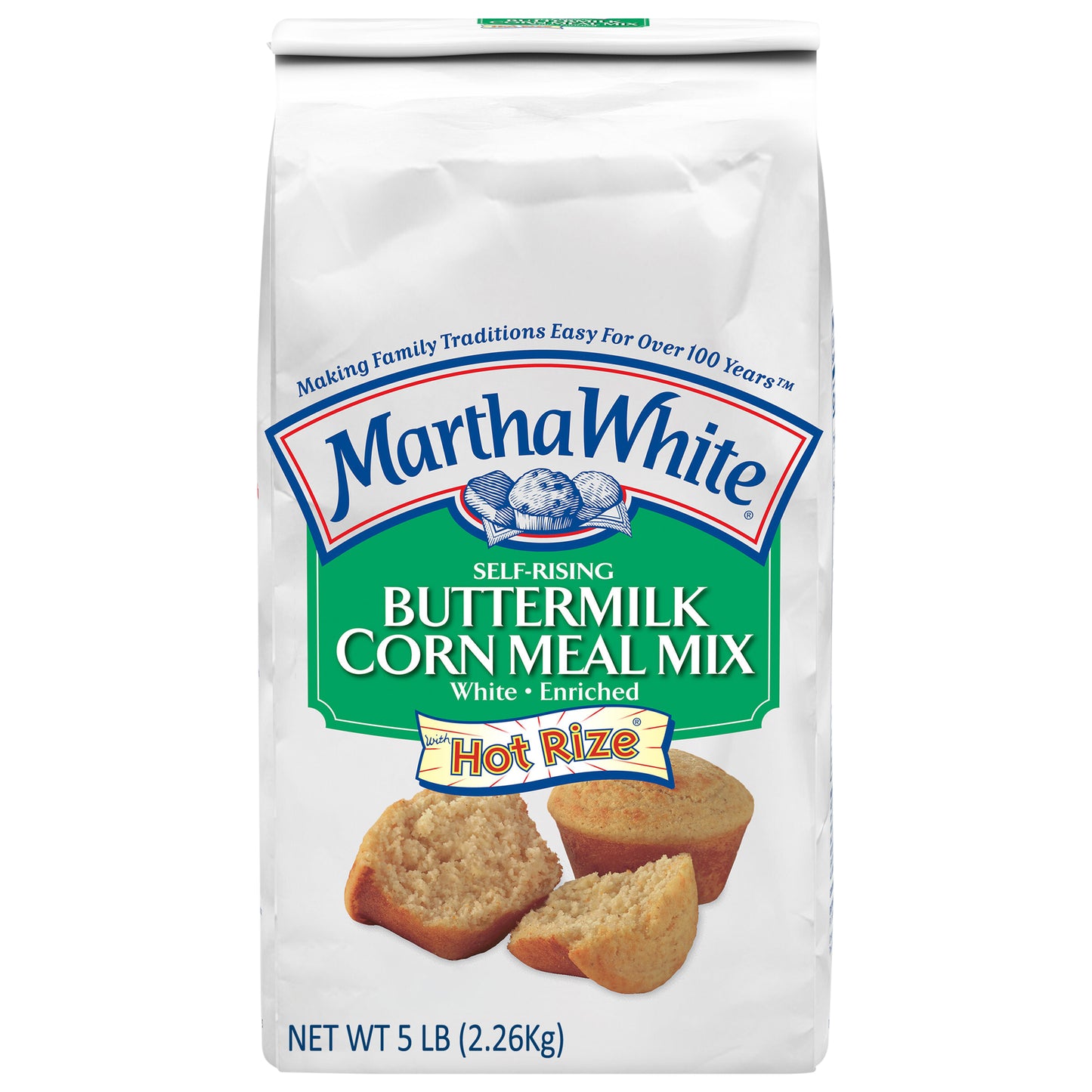 Martha White Self Rising Buttermilk Corn Meal Mix with Hot Rize, 5 Lb Bag