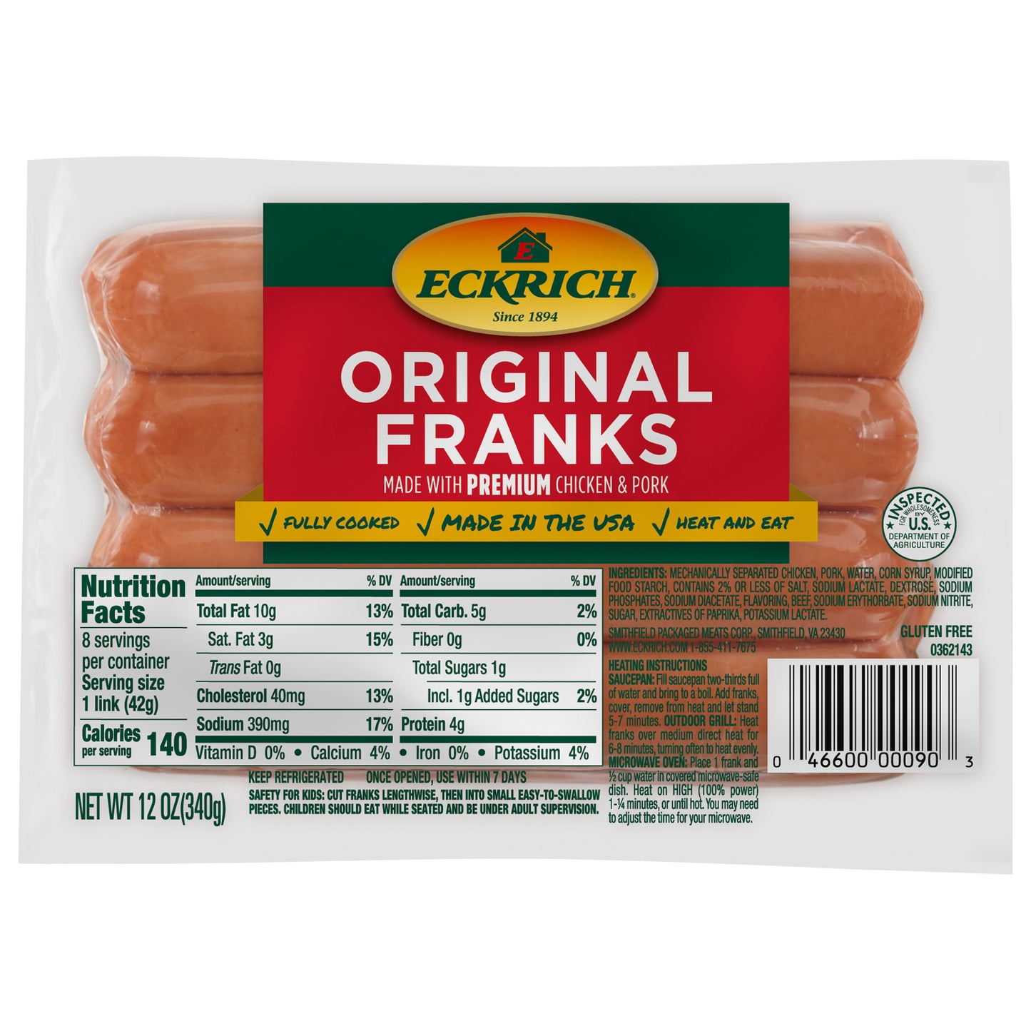 Eckrich Original Franks, 14 oz