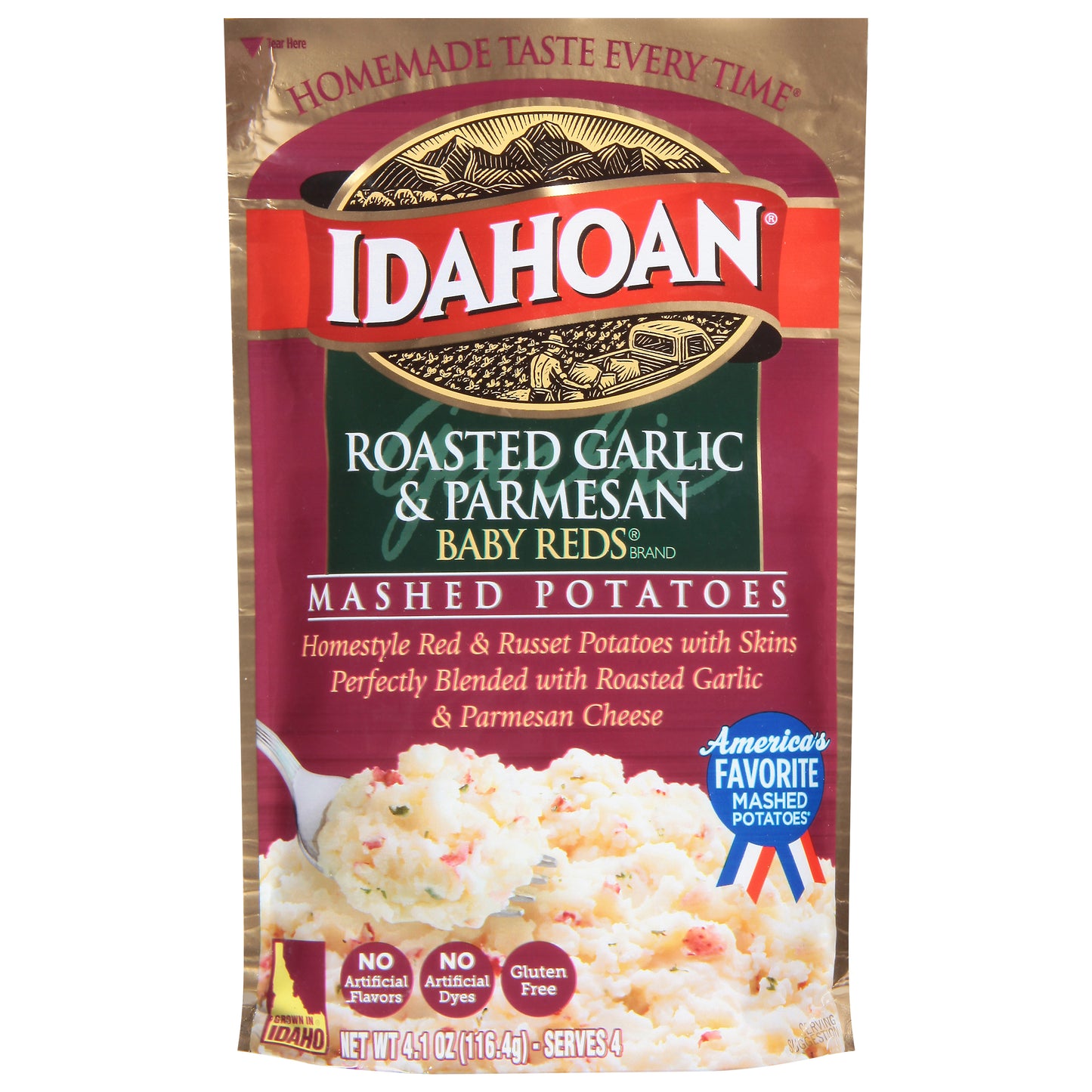 Idahoan Baby Reds Roasted Garlic & Parmesn Mashed Potatoes 4.1 oz