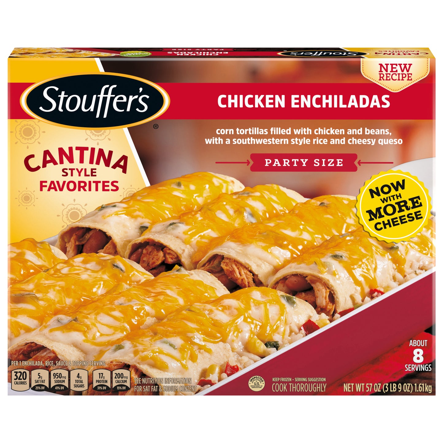 STOUFFER'S Party Size Chicken Enchiladas Frozen Meal 57 oz.