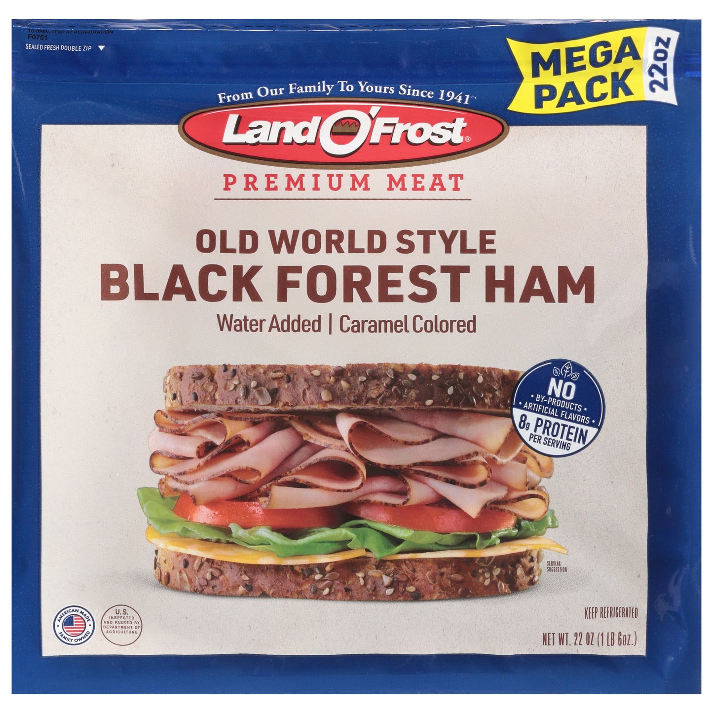 Land O'Frost Premium Meat Old World Style Black Forest Ham Mega Pack 22 oz
