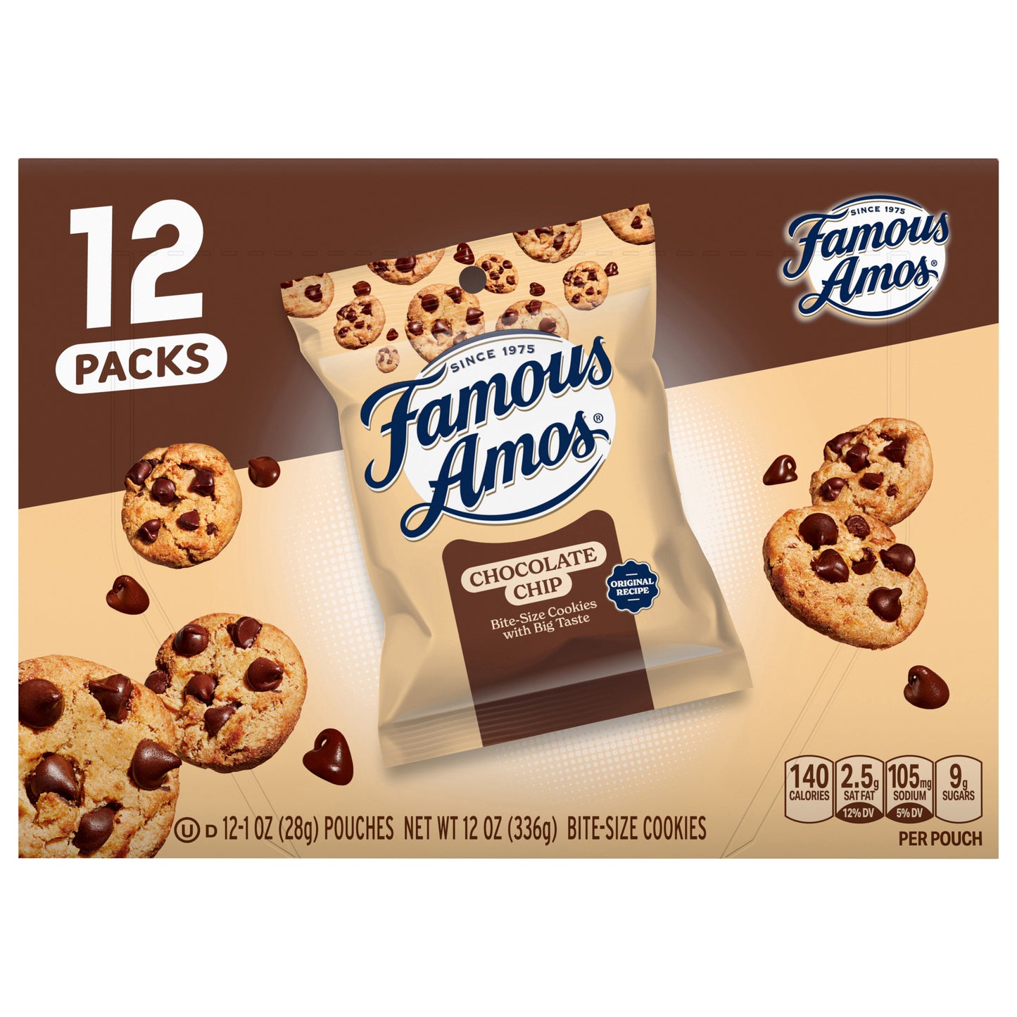 Famous Amos Classic Bite-Size Chocolate Chip Cookies in a 12-Count Multipack, (12 oz)
