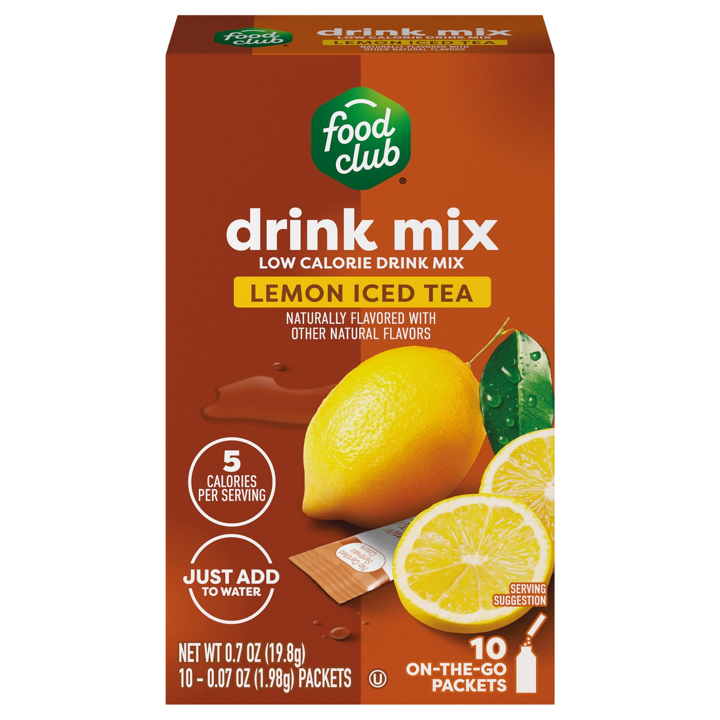 Food Club Low Calorie Lemon Iced Tea Drink Mix 10 ea