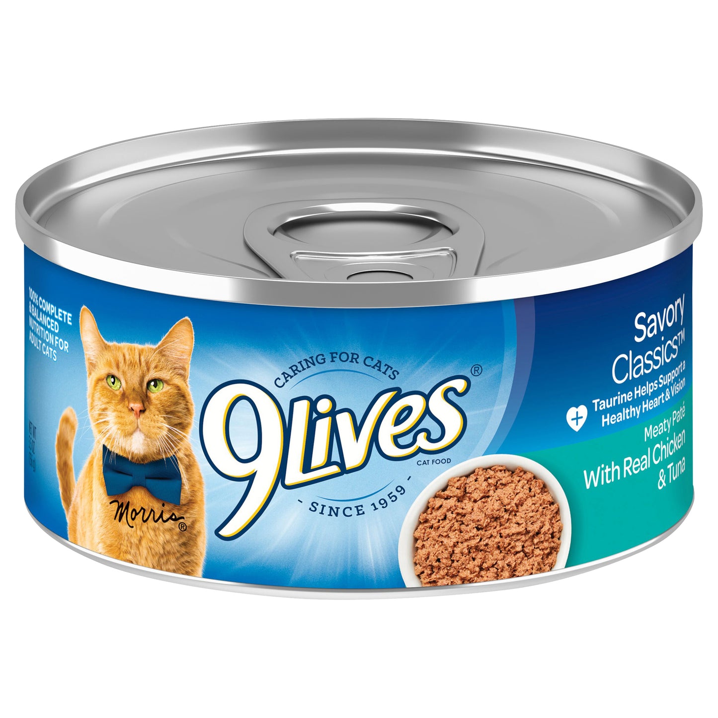 9Lives Meaty Paté With Real Chicken & Tuna Wet Cat Food, 5.5-Ounce Can