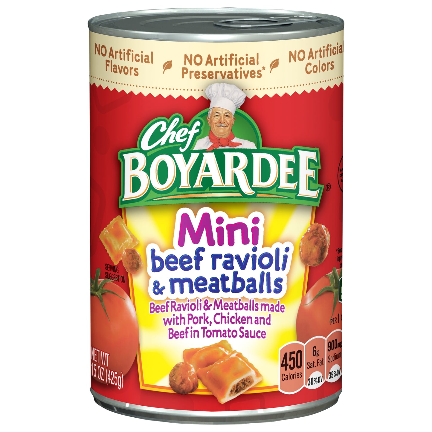 Chef Boyardee Mini Beef Ravioli and Meatballs, 15 oz