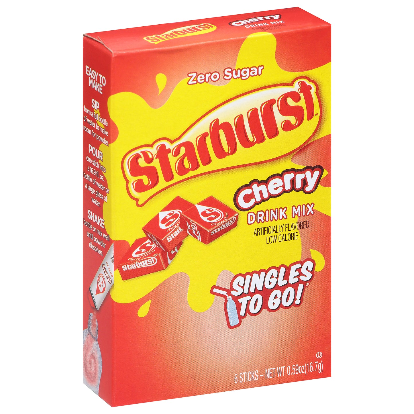 Starburst Singles to Go! Zero Sugar Cherry Drink Mix 6 ea