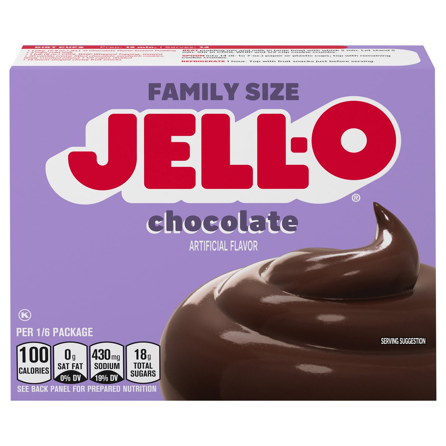 Jell-O Chocolate Artificially Flavored Instant Pudding & Pie Filling Mix, Family Size, 5.9 oz. Box
