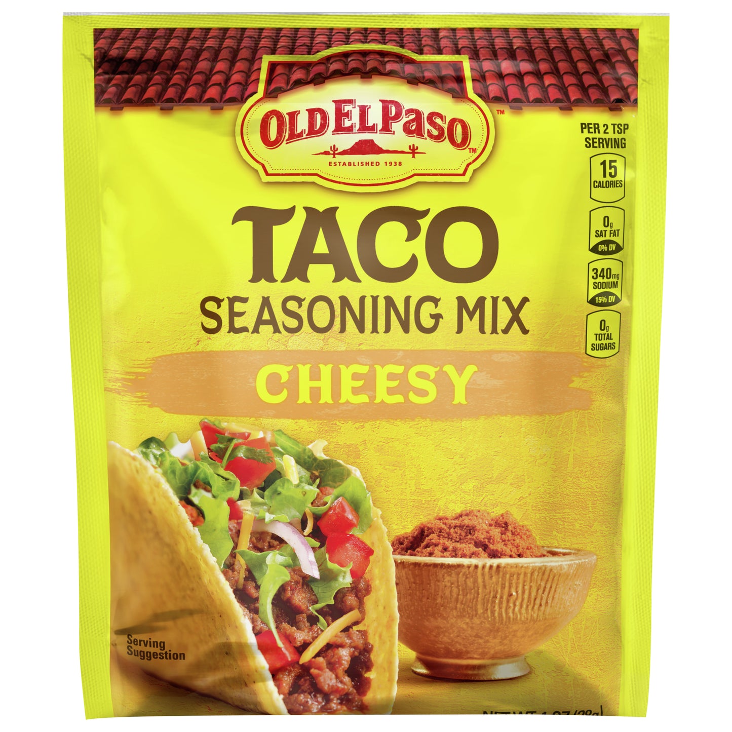 Old El Paso Taco Seasoning Mix, Cheesy, 1-ounce packet