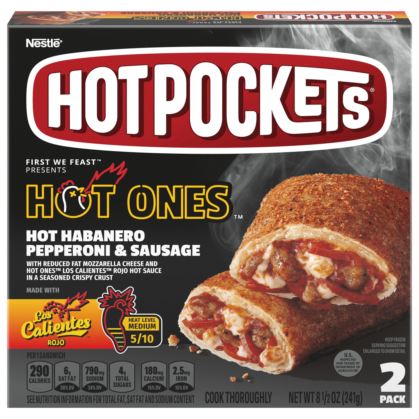 Hot Pockets Hot Ones Hot Habanero Pepperoni & Sausage Sandwich 2 ea