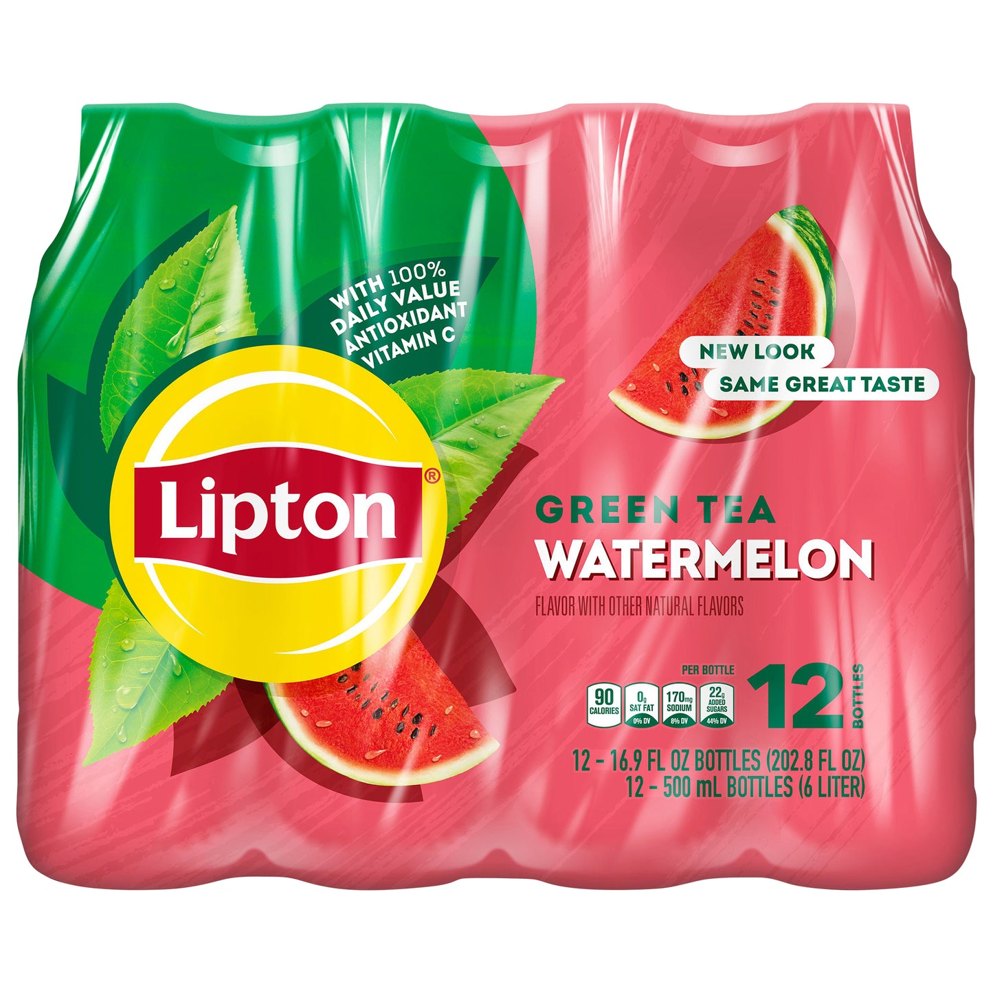 Lipton Green Tea Watermelon 16.9 Fl Oz 12 Count