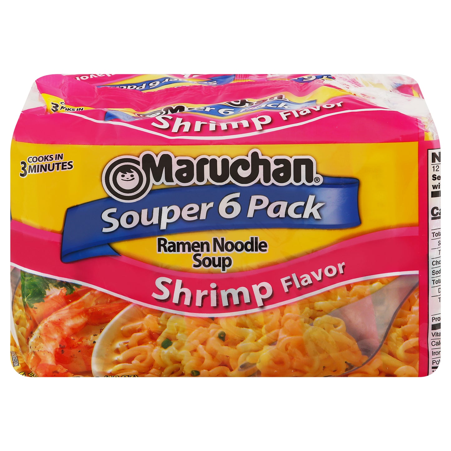 Maruchan Souper 6 Pack Shrimp Flavor Ramen Noodle Soup 6 - 3 oz Packs