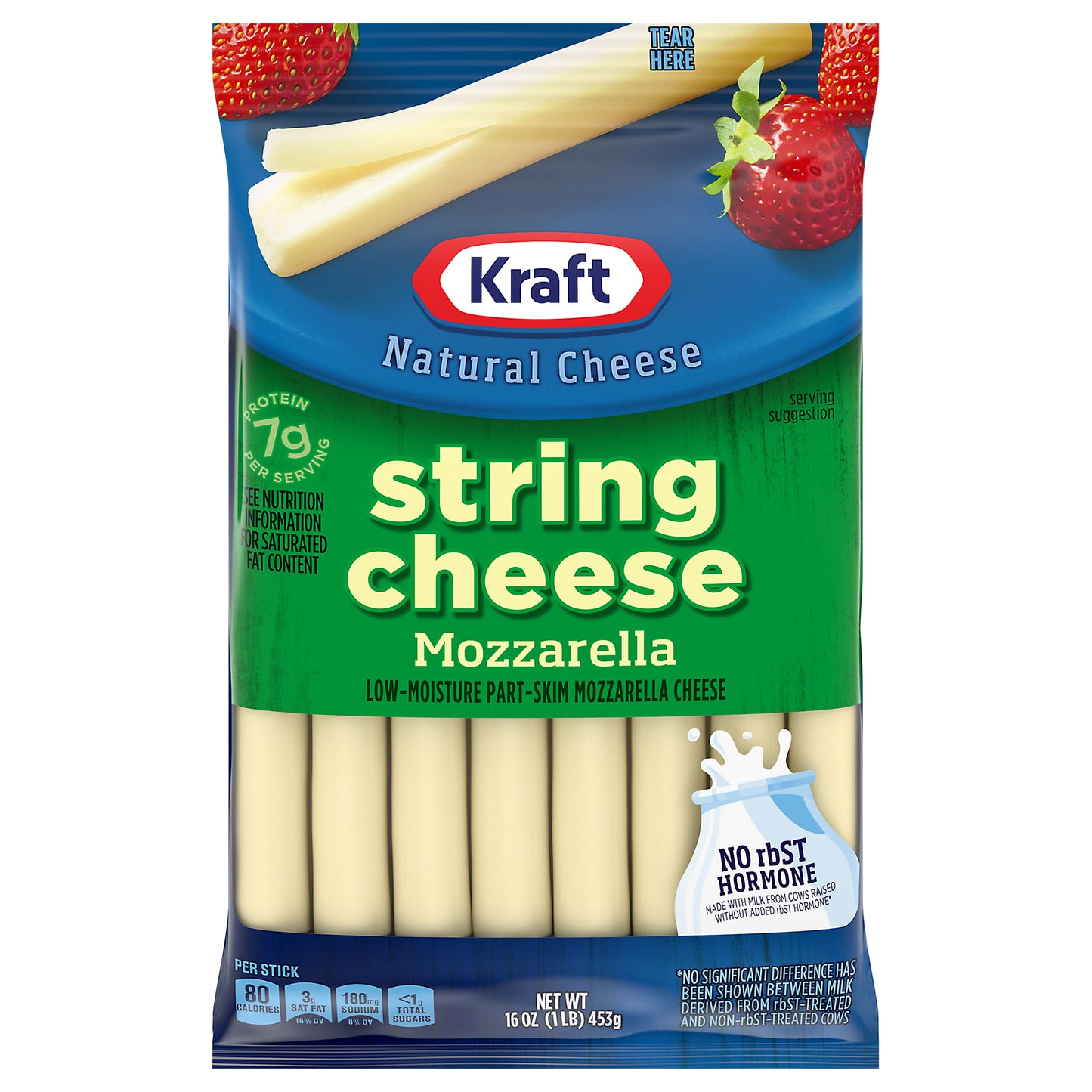Kraft Mozzarella String Cheese Sticks, 16 ct - 16.0 oz Packageed