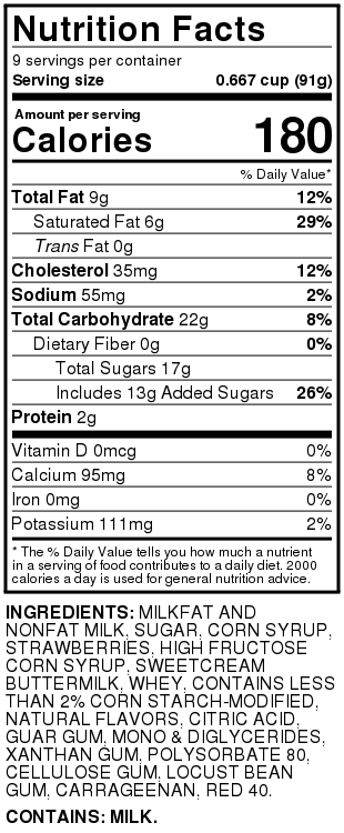 Strawberry Premium Ice Cream With Bursts Of Strawberry Chunks