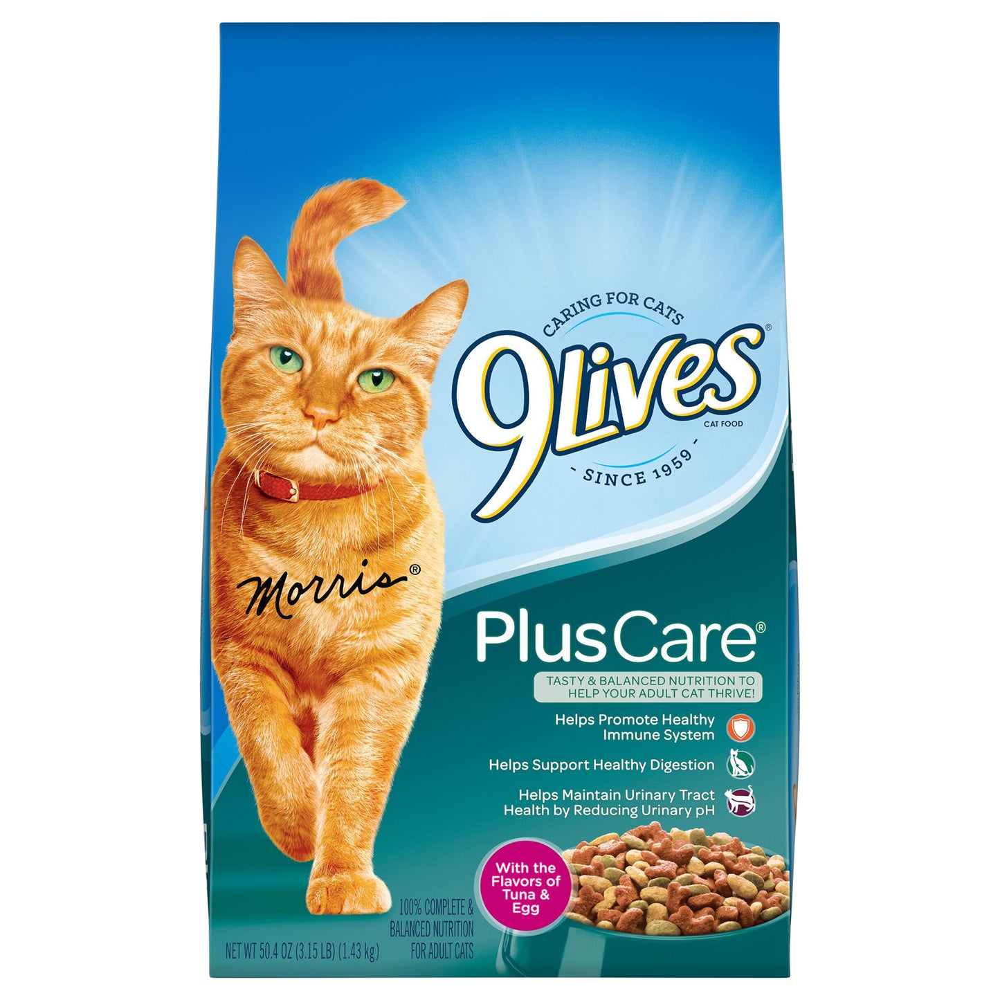 9Lives Plus Care Dry Cat Food, 3.15-Pound Bag