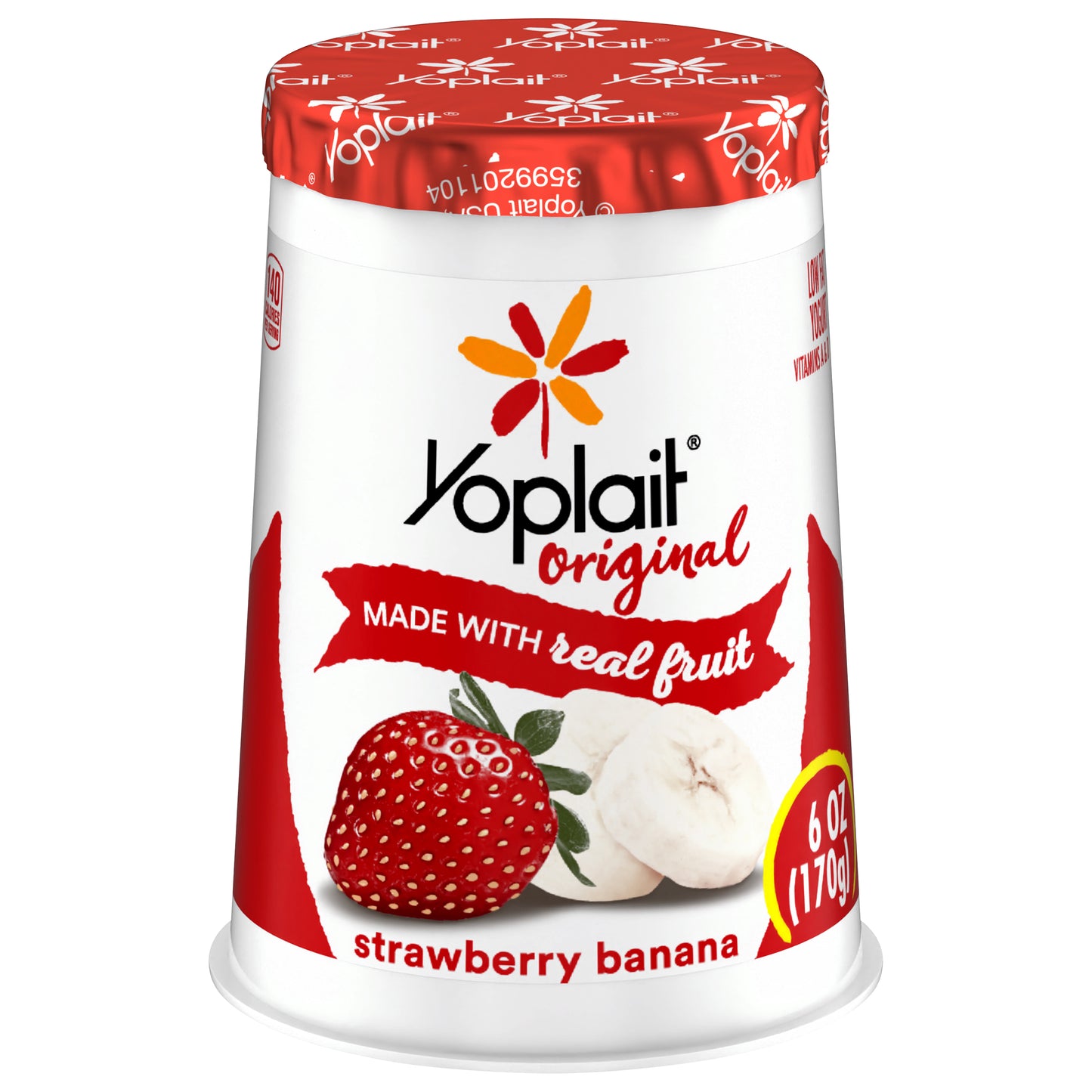 Yoplait Original Strawberry Banana Low Fat Yogurt, 6 OZ Yogurt Cup