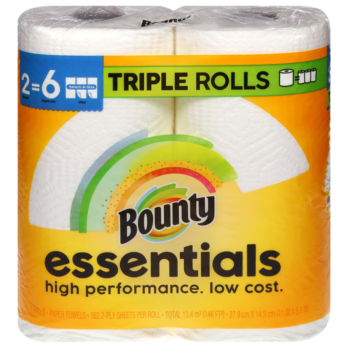Bounty Select-A-Size White 2-Ply Essentials Triple Rolls Paper Towels 2 Rolls