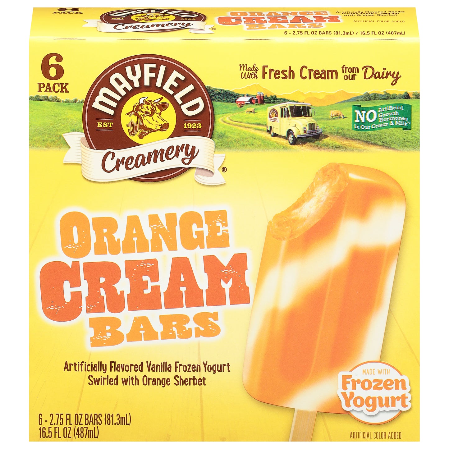 Mayfield Creamery Orange Cream Ice Cream Bars 6 - 2.75 fl oz Bars