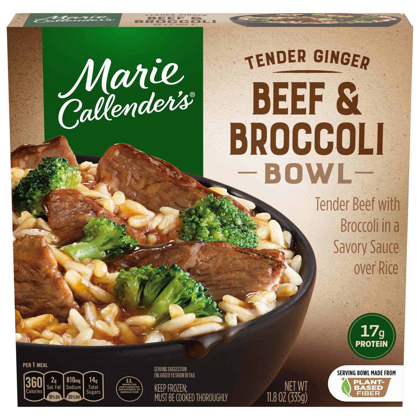 Marie Callender's Frozen Meal, Tender Ginger Beef & Broccoli Bowl, 11.8 Ounce